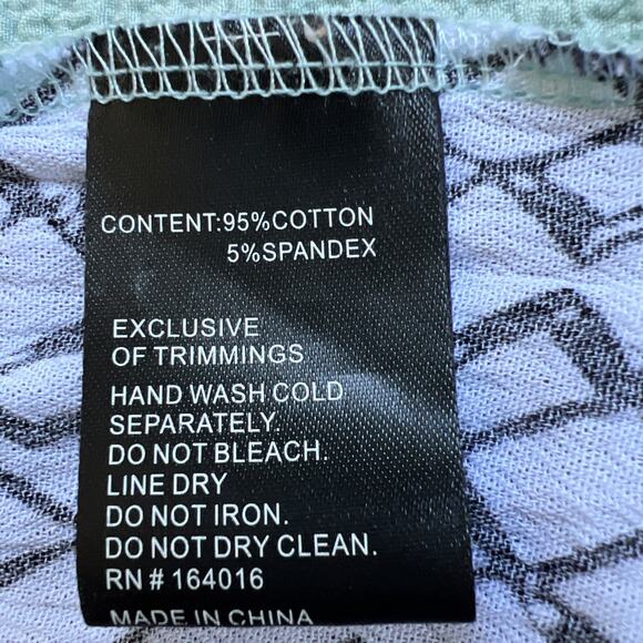 Calessa Tunic Top 3X Green Embroidered 3/4 Sleeve Mixed Media Flowy Patchwork - Picture 8 of 11